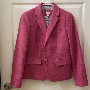J.Crew factory pink tweed blazer